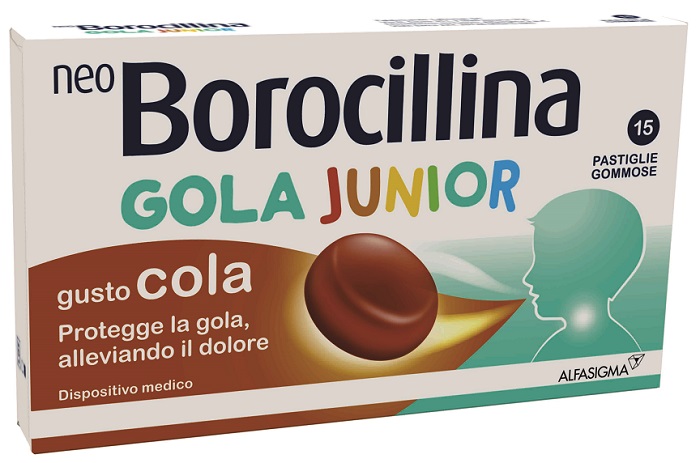 NEOBOROCILLINA GOLA JUNIOR 15 PASTIGLIE GUSTO COLA - Farmamood