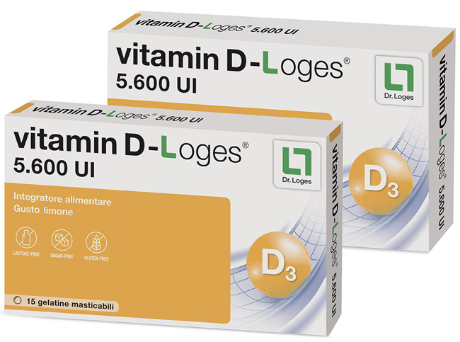VITAMIN D-LOGES 30 GELATINE MASTICABILI GUSTO LIMONE 42 G - Farmamood