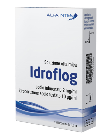 SOLUZIONE OFTALMICA IDROFLOG A BASE DI IALURONATO DI SODIO E IDROCORTISONE SODIO FOSFATO 15 FLACONCINI DA 0,5 ML - Farmamood