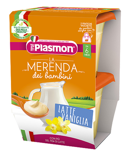 PLASMON LA MERENDA DEI BAMBINI MERENDE LATTE VANIGLIA ASETTICO 2 X 120 G - Farmamood