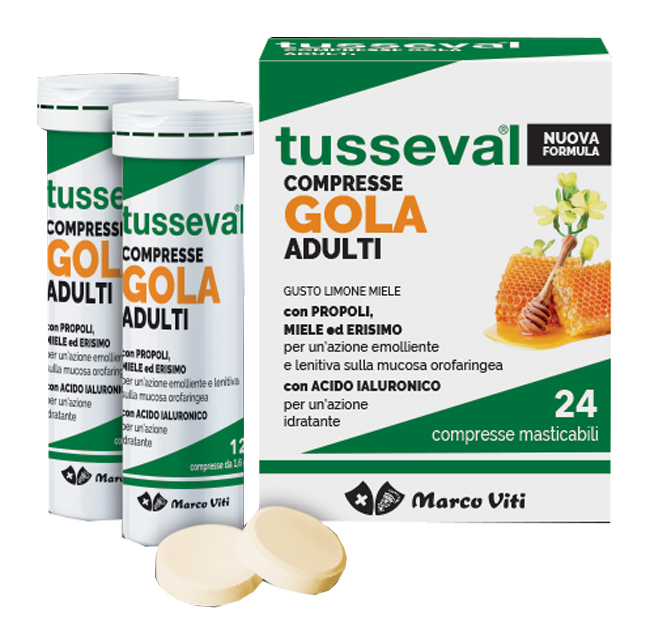 TUSSEVAL GOLA ADULTI 24 COMPRESSE - Farmamood
