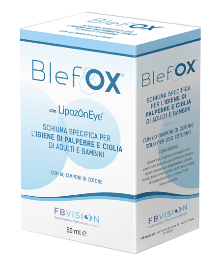 BLEFOX SCHIUMA SPECIFICA PER IGIENE PALPEBRE E CIGLIA 50 ML CON EROGATORE + 60 DISCHETTI - Farmamood
