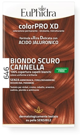 EUPHIDRA COLORPRO GEL COLORANTE CAPELLI XD 646 CANNELLA 50 ML IN FLACONE + ATTIVANTE + BALSAMO + GUANTI - Farmamood