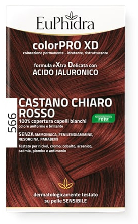 EUPHIDRA COLORPRO GEL COLORANTE CAPELLI XD 566 CASTANO CHIARO ROSSO 50 ML + ATTIVANTE + BALSAMO + GUANTI - Farmamood
