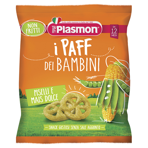 PLASMON DRY SNACK PAFF PISELLI-MAIS 15 G - Farmamood