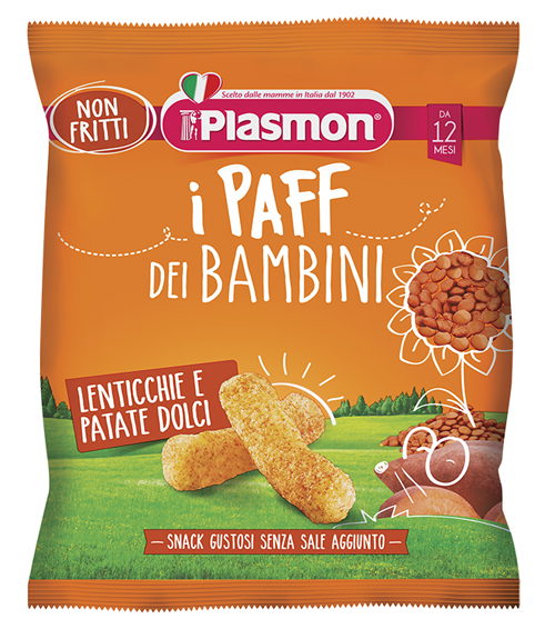 PLASMON DRY SNACK PAFF LENTICCHIE-PATATA DOLCE 15 G - Farmamood