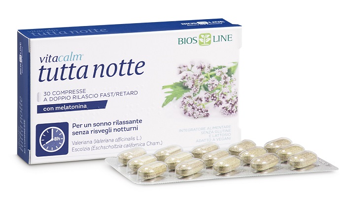 VITACALM TUTTA NOTTE CON MELATONINA 60 COMPRESSE - Farmamood