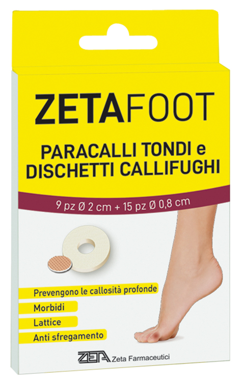 ZETAFOOT PARACALLO TONDO 9 PEZZI + DISCHETTO CALLIFUGO 15 PEZZI - Farmamood