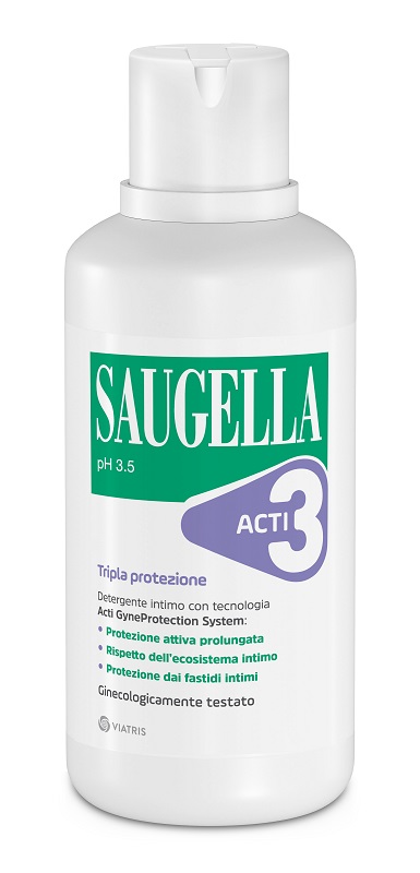 SAUGELLA ACTI3 TRIPLA PROTEZIONE DETERGENTE INTIMO 500 ML - Farmamood