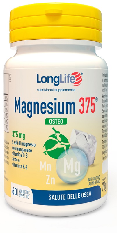 LONGLIFE MAGNESIUM 375 OSTEO 60 TAVOLETTE - Farmamood