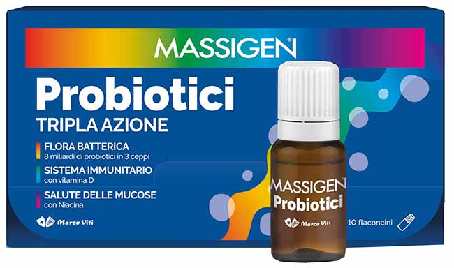 MASSIGEN PROBIOTICI 10 FLACONCINI X 8 ML - Farmamood