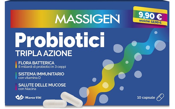 MASSIGEN PROBIOTICI 10 CAPSULE 2024 OFFERTA SPECIALE - Farmamood