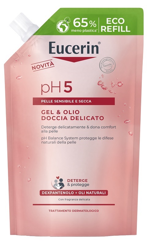 EUCERIN GEL & OLIO DOCCIA DELICATO 400 ML REFILL - Farmamood