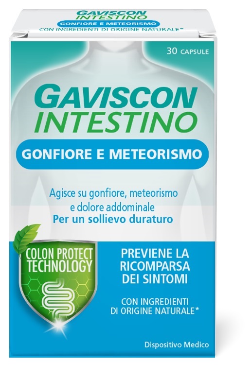 GAVISCON INTESTINO GONFIORE E METEORISMO 30 CAPSULE - Farmamood