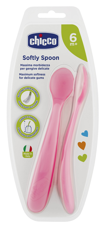 CHICCO CUCCHIAIO SILICONE FEMMINILE BI PACK 6M+ - Farmamood