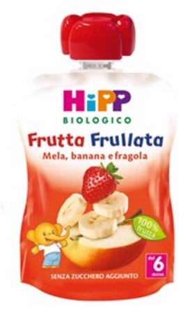 HIPP BIO FRUTTA FRULLATA MELA BANANA FRAGOLA 90 G - Farmamood
