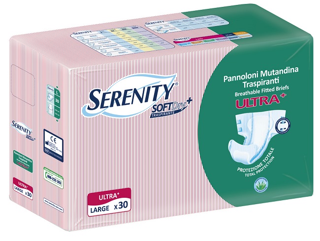 PANNOLONE A MUTANDINA SERENITY FITTED ULTRA + ALOE L 30 PEZZI - Farmamood