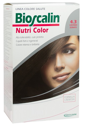 BIOSCALIN NUTRI COLOR 4,3 CASTANO DORATO SINCROB 124 ML - Farmamood