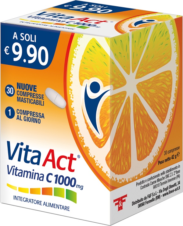 VITAMINA C ACT 1000MG 30 COMPRESSE MASTICABILI - Farmamood