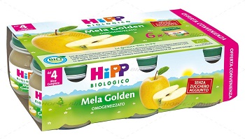 HIPP BIO OMOGENEIZZATO MELA GOLDEN 6X80 G - Farmamood