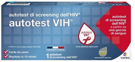 AUTOTEST VIH SCREENING DELL'HIV CONTIENE 1 AUTOTEST + SOLUZIONE + BISTURI + CEROTTO + GARZA + SALVIETTA DISINFETTANTE - Farmamood