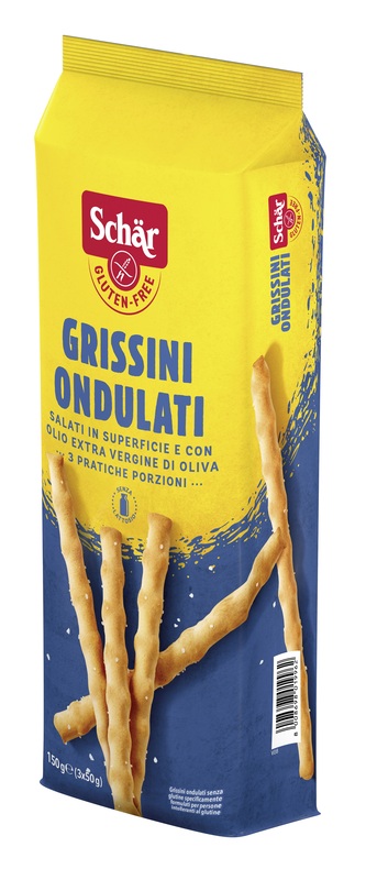 SCHAR GRISSINI ONDULATI SALATI IN SUPERFICIE 3 PORZIONI DA 50 G - Farmamood