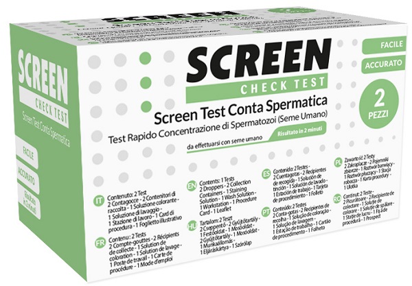 KIT PER L'INDIVIDUAZIONE DI CONTA SPERMATICA 2 PEZZI FERTILITA' MASCHILE SCREEN TEST CONTA SPERMATICA - Farmamood