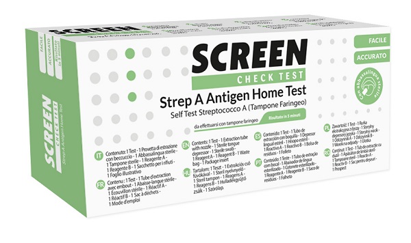 STREP A ANTIGEN HOME TEST DETERMINAZIONE QUALITATIVA ANTIGENI STREPTOCOCCO A DA TAMPONE FARINGEO 2 PEZZI - Farmamood