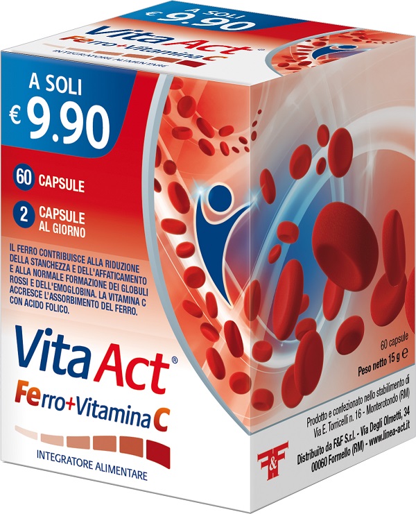 FERRO + VITAMINA C ACT 60 CAPSULE - Farmamood