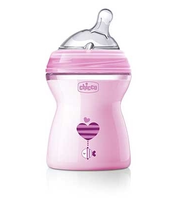 CHICCO BIBERON NATFEEL 2M+ GIRL 250 ML - Farmamood