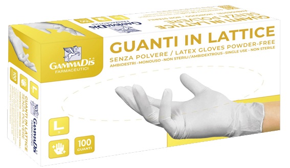 GUANTI LATTICE CON POLVERE MEDIUM 100 PEZZI - Farmamood