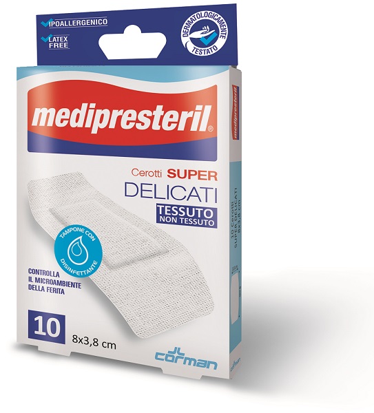 MEDIPRESTERIL CEROTTI DELICATI SUPER 8 X 3,8 10 PEZZI - Farmamood