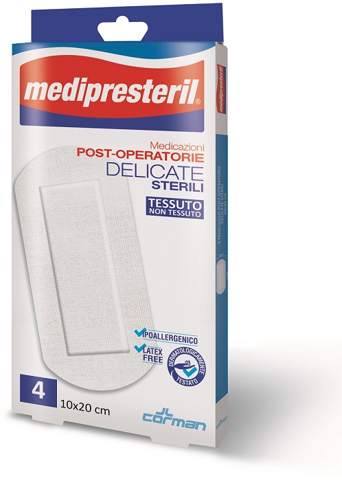 MEDICAZIONE POST OPERATORIA MEDIPRESTERIL DELICATA TNT 10X20CM 5 PEZZI - Farmamood