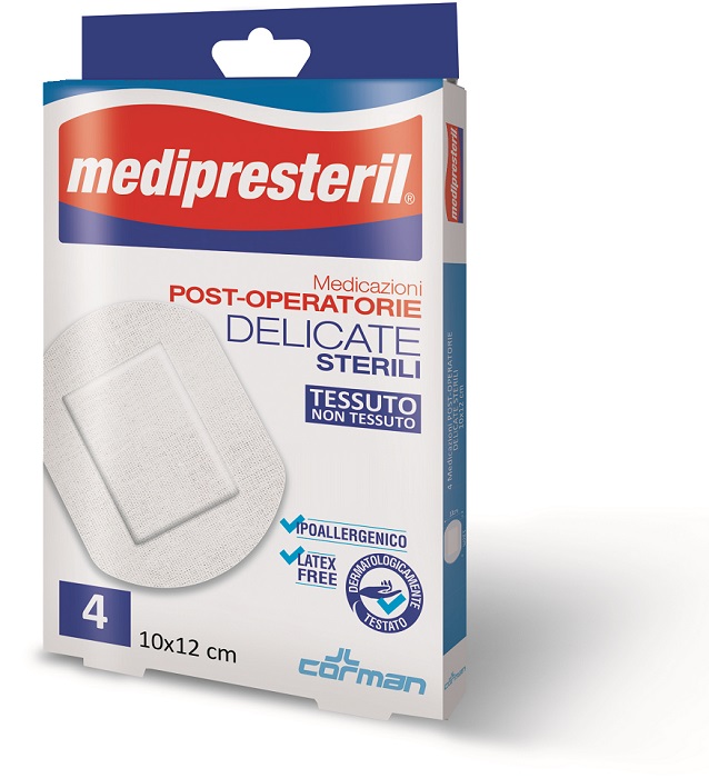 MEDICAZIONE POST OPERATORIA MEDIPRESTERIL DELICATA TNT 10X12CM 5 PEZZI - Farmamood