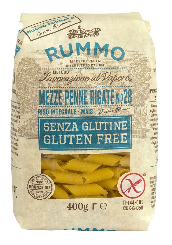 RUMMO MEZZE PENNE RIGATE N28 RISO INTEGRALE E MAIS 400 G - Farmamood