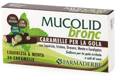 MUCOLID BRONC MENTA & LIQUIRIZIA 24 CARAMELLE - Farmamood