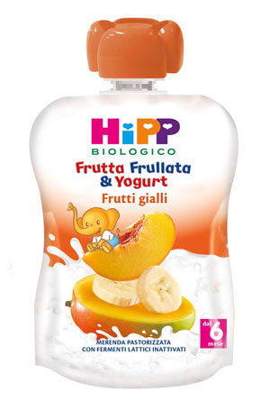HIPP BIO FRUTTA FRULLATA YOGURT FRUTTI GIALLI 90 G - Farmamood