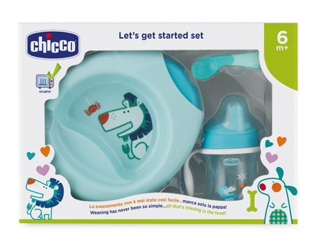 CHICCO SET PAPPA 6 MESI+ AZZURRO - Farmamood