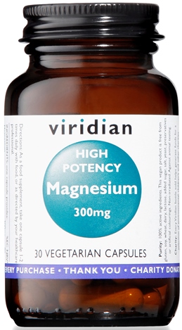 VIRIDIAN MAGNESIUM 300MG HIGH POTENCY 30 CAPSULE VIRIDIAN MAGNESIO SUPERIORE ALTA CONCENTRAZIONE - Farmamood