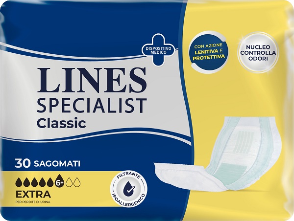 PANNOLONE LINES SPECIALIST CLASSIC SAGOMATO EXTRA 30 PEZZI - Farmamood