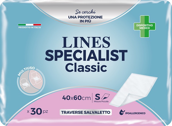 TRAVERSA PER INCONTINENZA LINES SPECIALIST CLASSIC 40X60 CM 30 PEZZI - Farmamood