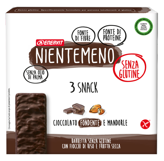 NIENTEMENO BAR FONDENTE MANDORLE 3 X 33 G - Farmamood