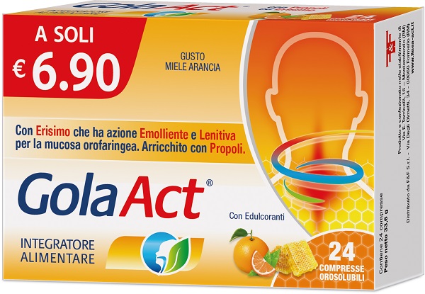 GOLA ACT MIELE ARANCIA 24 COMPRESSE SOLUBILI 33,6 G - Farmamood