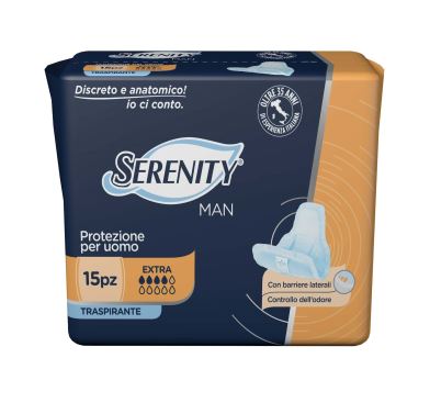 PANNOLINO SERENITY LIGHT MAN EXTRA CON ADESIVO O ALTRO FISSAGGIO 15 PEZZI - Farmamood