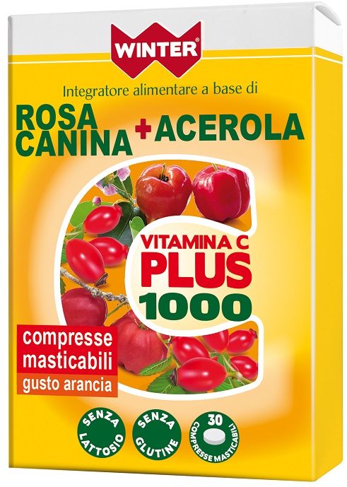 WINTER VITAMINA C PLUS 1000 ROSA CANINA + ACEROLA 30 COMPRESSE MASTICABILI - Farmamood