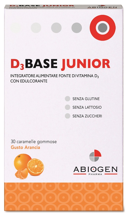D3BASE JUNIOR 30 CARAMELLE GOMMOSE ARANCIA - Farmamood