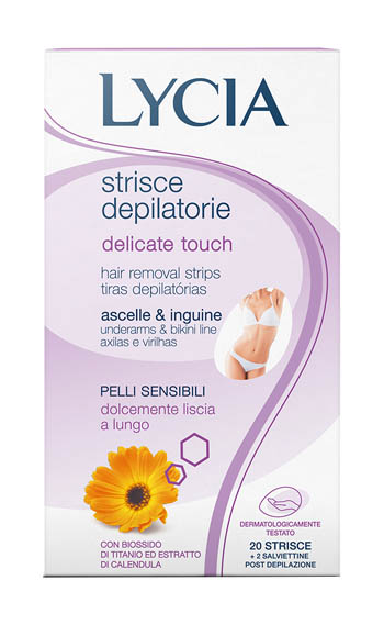 LYCIA STRISCE DEPILATORIE DELICATE TOUCH ASCELLE E INGUINE 20 PEZZI - Farmamood