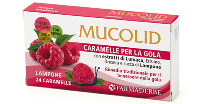 MUCOLID BRONC LUMACA & LAMPONE 24 CARAMELLE - Farmamood