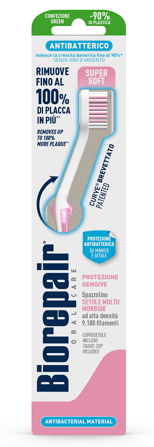 BIOREPAIR ORAL CARE ANTIBATTERICO SPAZZOLINO PIU' COMFORT PROTEZIONE GENGIVE SETOLE SUPER SOFT - Farmamood