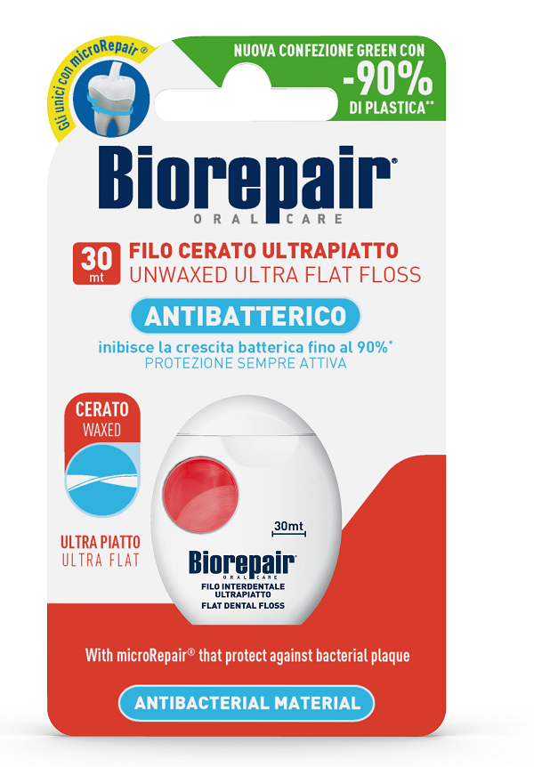 BIOREPAIR ORAL CARE ANTIBATTERICO FILO NON CERATO ULTRAPIATTO DENTI SENSIBILI 25+5 METRI - Farmamood